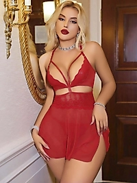 Kadın Kırmızı Tül Fantezi Kostüm 2181