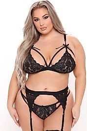 Siyah Dantelli Büyük Beden Jartiyer Takımı (JARTİYER ÇORABI HEDİYE) PREMIUM KALİTE