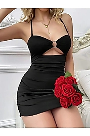 Siyah Fantezi Elbise 5074