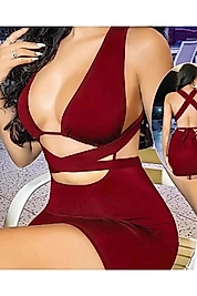 Kadın Kahverengi Elbise Fantezi 5080