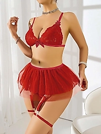Kırmızı Tül etekli Fantezi Kostüm 2211